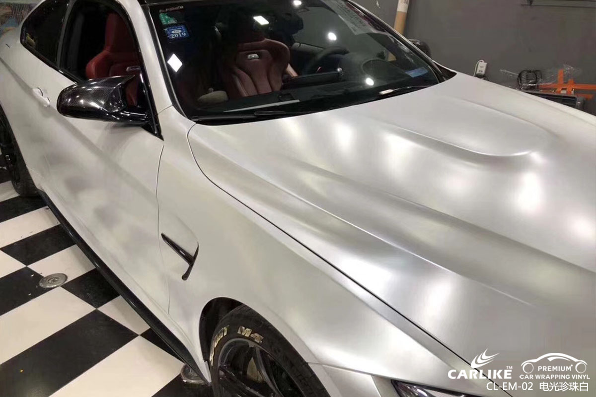 carlike卡莱克64clem02宝马金属电光珍珠白汽车改色膜
