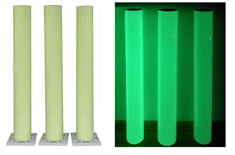  PET刻字夜光膜PVC可喷绘自发光不干胶蓄光膜