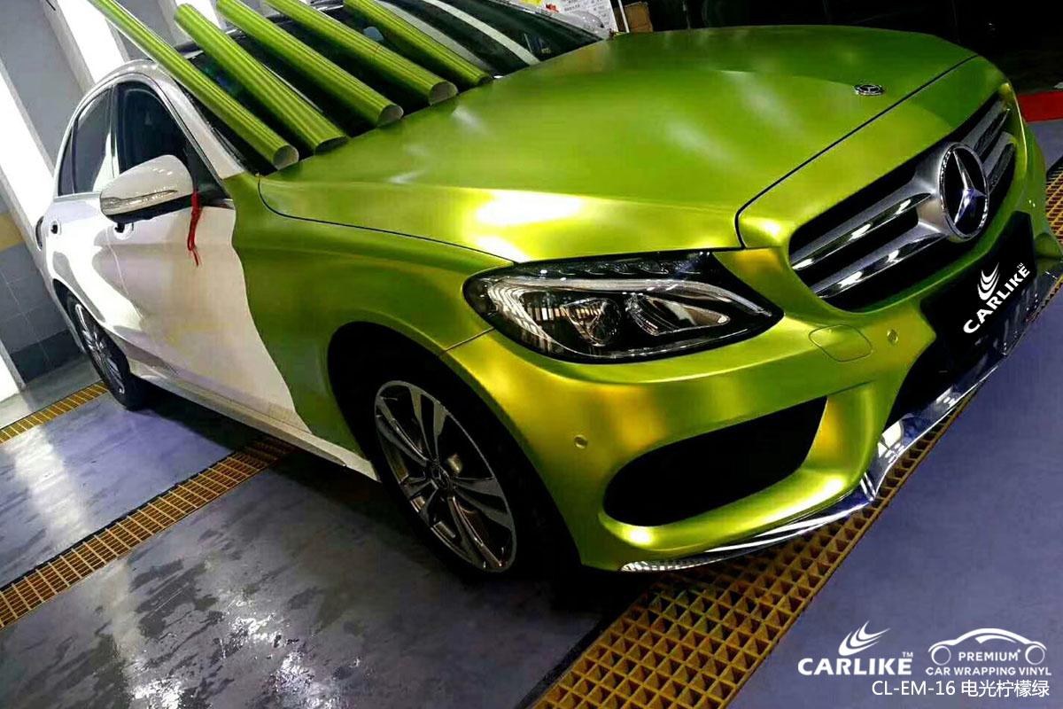 卡莱克电光系列之电光柠檬绿改色贴车效果图