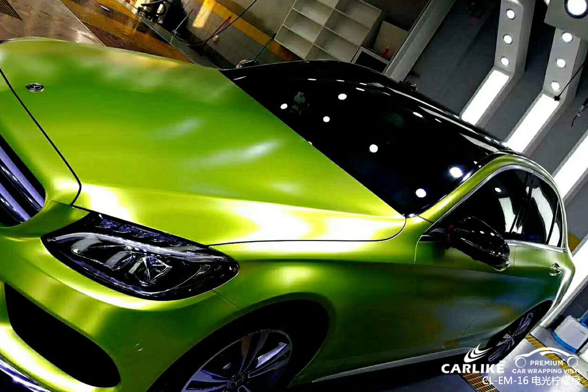 卡莱克电光系列之电光柠檬绿改色贴车效果图