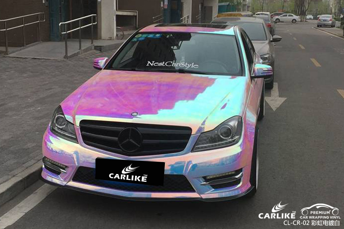 CARLIKE卡莱克™CL-CR-02奔驰彩虹电镀白汽车改色膜