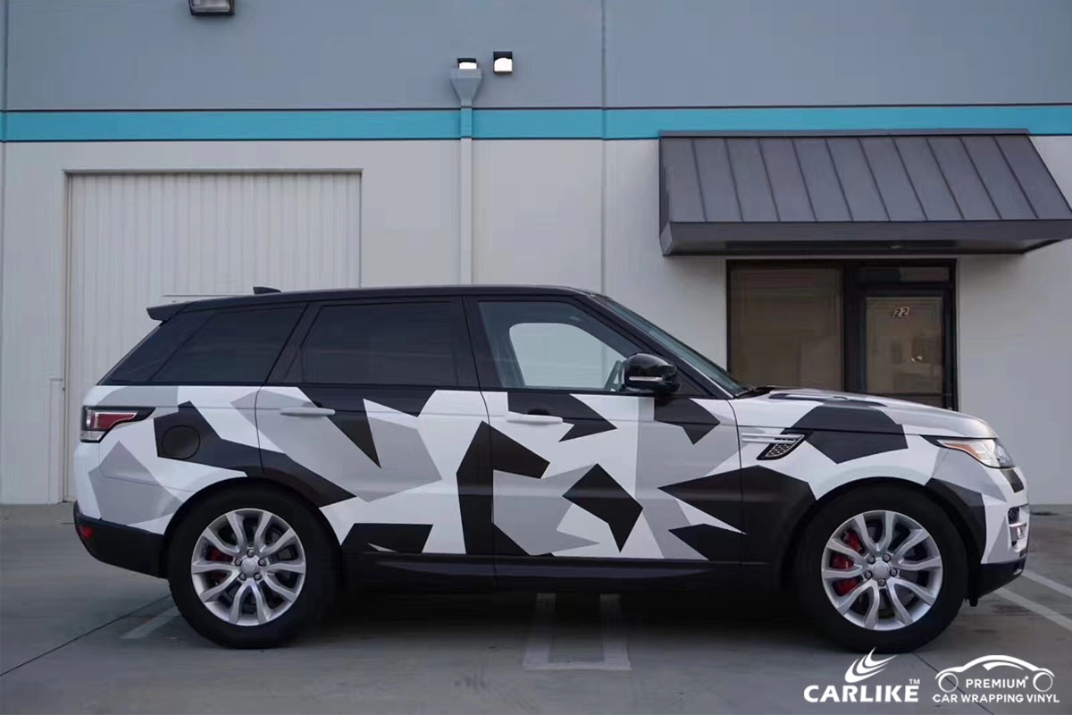 CARLIKE卡莱克™CL-CA路虎黑白迷彩喷绘涂鸦汽车改色膜