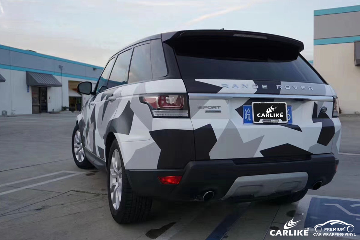 CARLIKE卡莱克™CL-CA路虎黑白迷彩喷绘涂鸦汽车改色膜