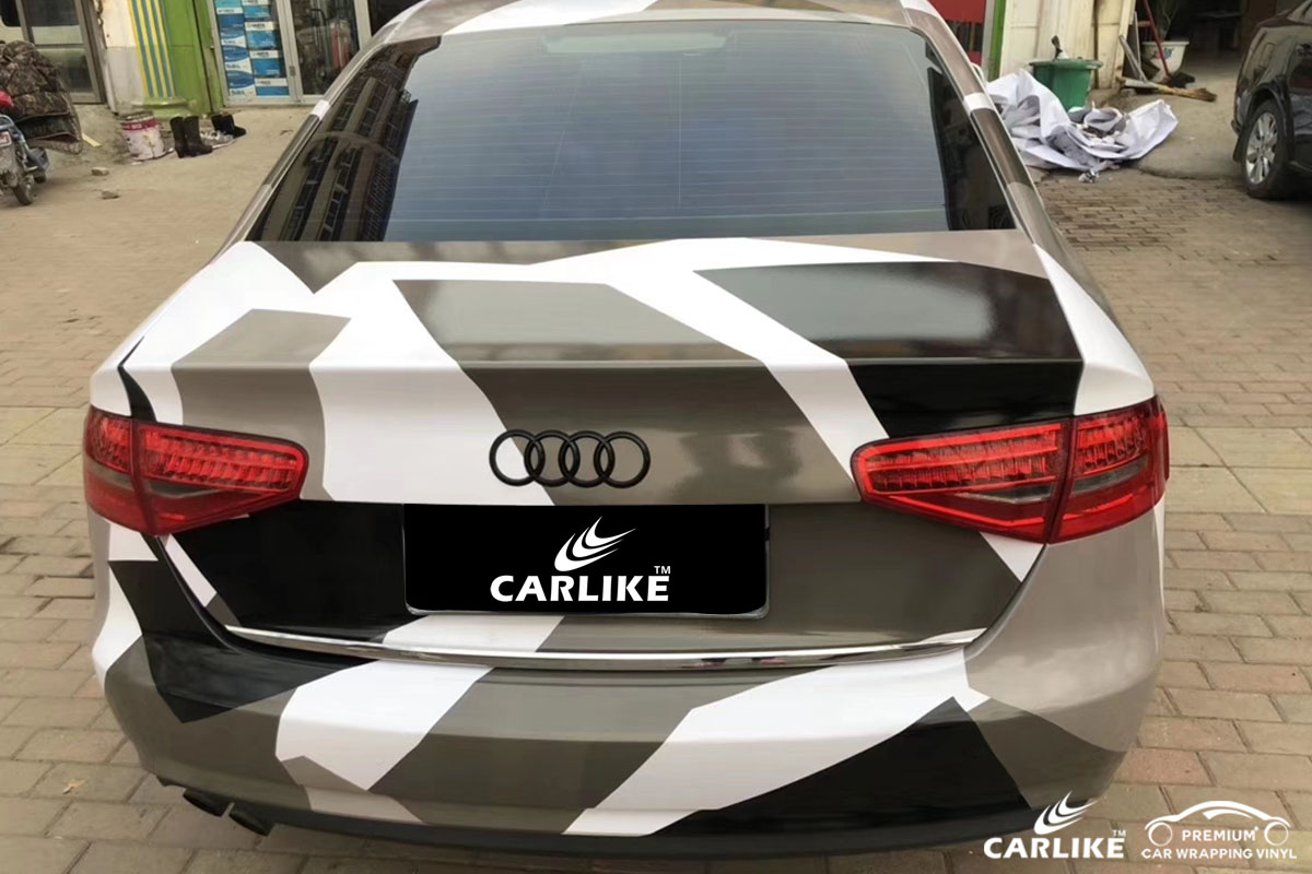 CARLIKE卡莱克™CL-CA奥迪黑白灰迷彩喷绘涂鸦汽车改色膜