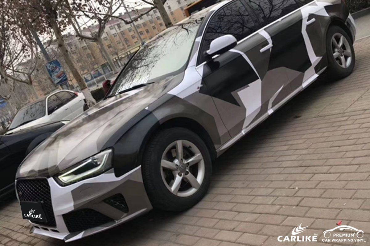 CARLIKE卡莱克™CL-CA奥迪黑白灰迷彩喷绘涂鸦汽车改色膜