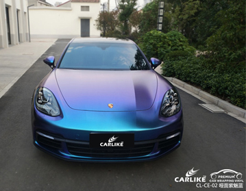 CARLIKE卡莱克™CL-CE-02保时捷电光钻石紫魅蓝整车改色贴膜