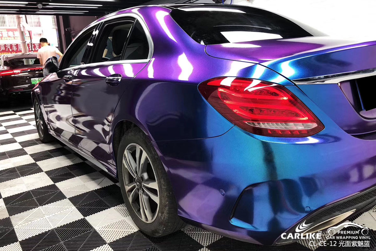 CARLIKE卡莱克™CL-CE-12奔驰光面紫魅蓝全车身改色贴膜