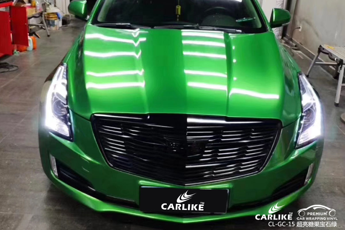 CARLIKE卡莱克™CL-GC-15凯迪拉克ATS超亮糖果宝石绿全车身改色贴膜
