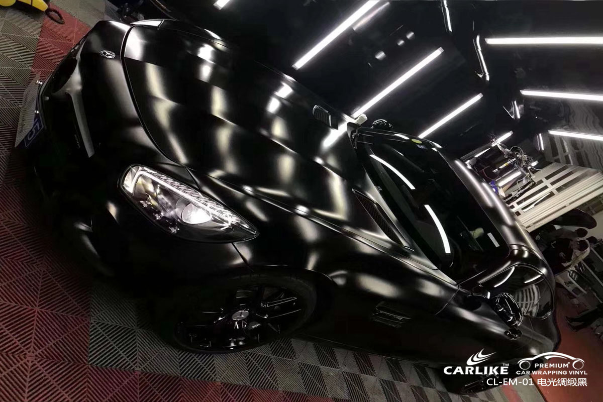 CARLIKE卡莱克™CL-EM-01奔驰金属电光绸缎黑车身改色膜