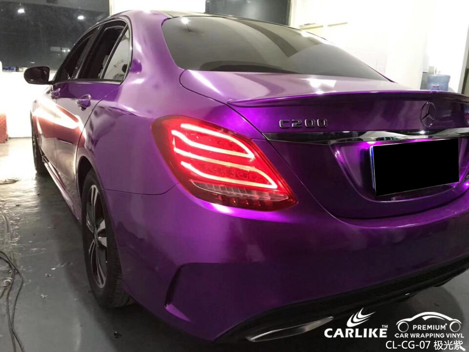 极光紫汽车改色膜贴车效果图
