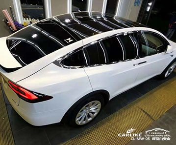 CARLIKE卡莱克™CL-MW-05特斯拉哑面白变金汽车改色膜