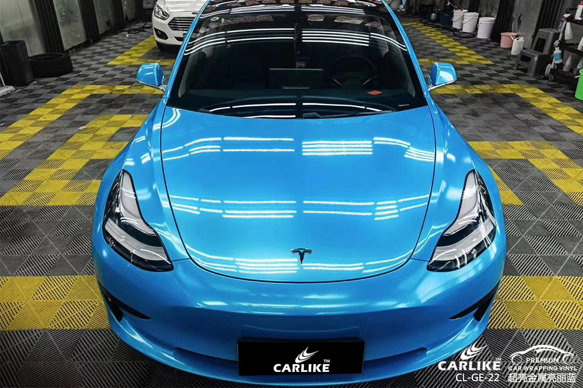 CARLIKE卡莱克™CL-GE-22特拉斯超亮金属亮丽蓝车身贴膜