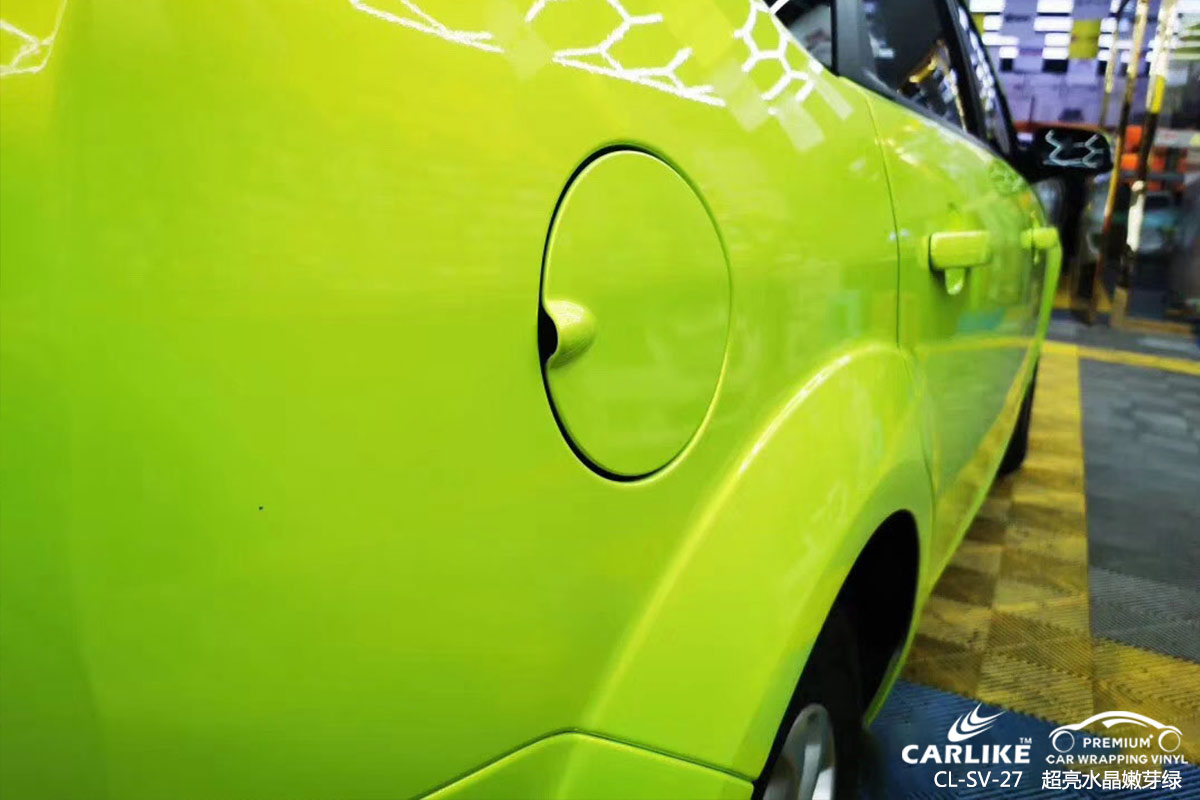 玉溪福特福克斯全车改色超亮水晶嫩芽绿汽车贴膜效果图