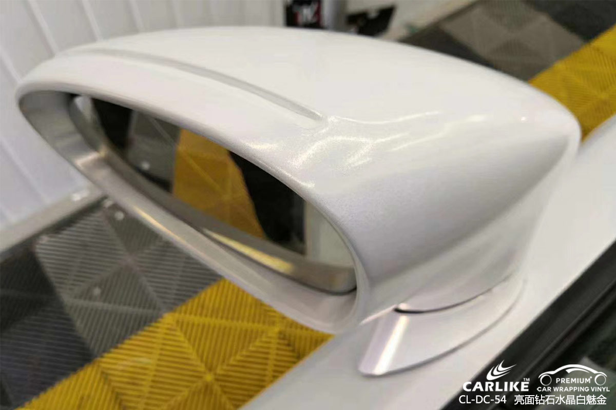 怀化保时捷Panamera车身改色亮面钻石水晶白魅金汽车贴膜施工图