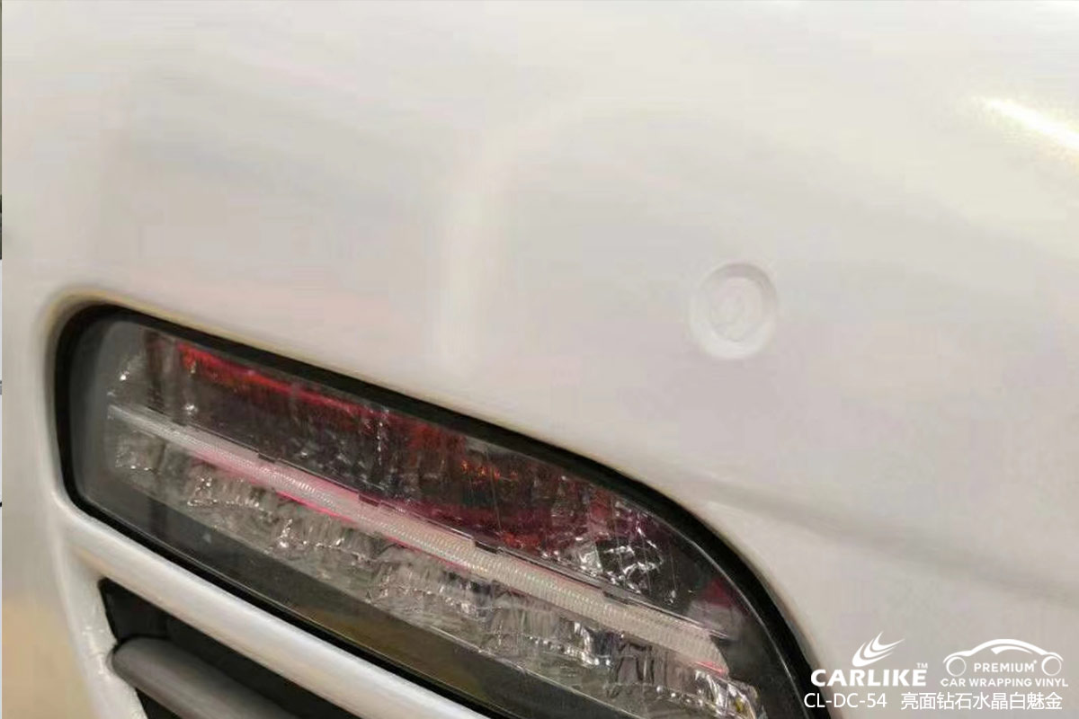 怀化保时捷Panamera车身改色亮面钻石水晶白魅金汽车贴膜施工图