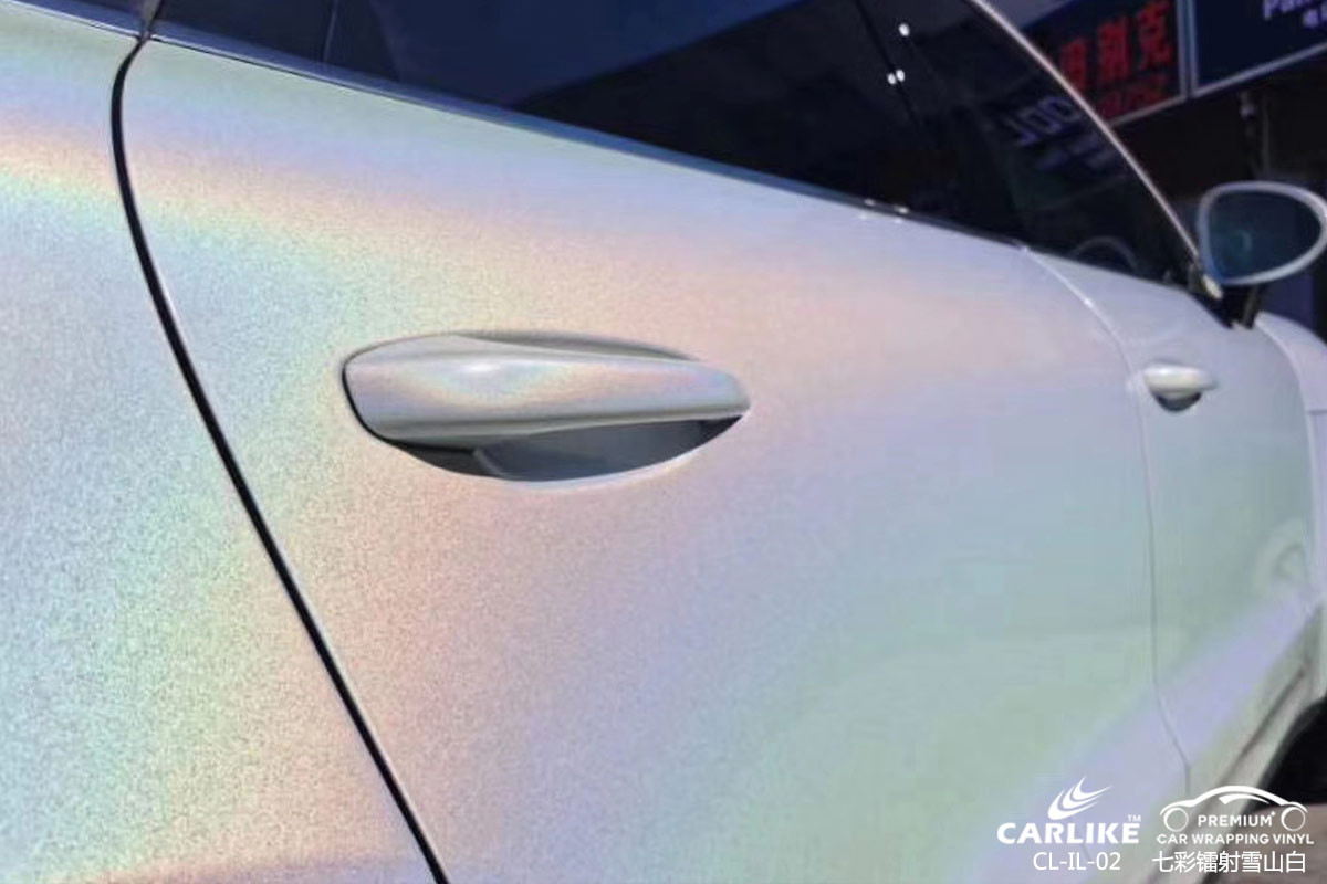 CARLIKE卡莱克™CL-IL-02保时捷七彩镭射雪山白全车贴膜 width=