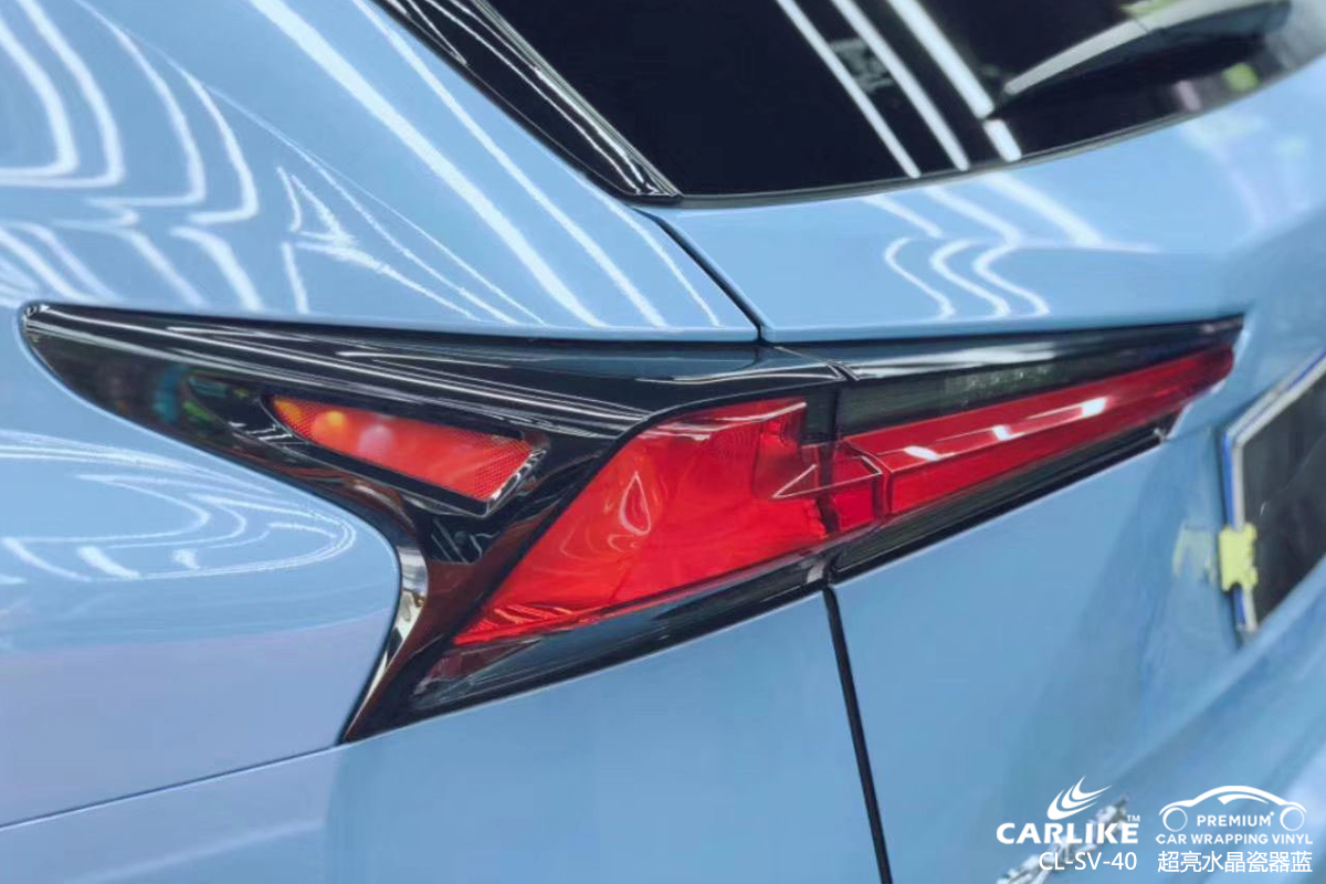 广州保时捷Cayman卡莱克汽车改色超亮水晶瓷器蓝效果图