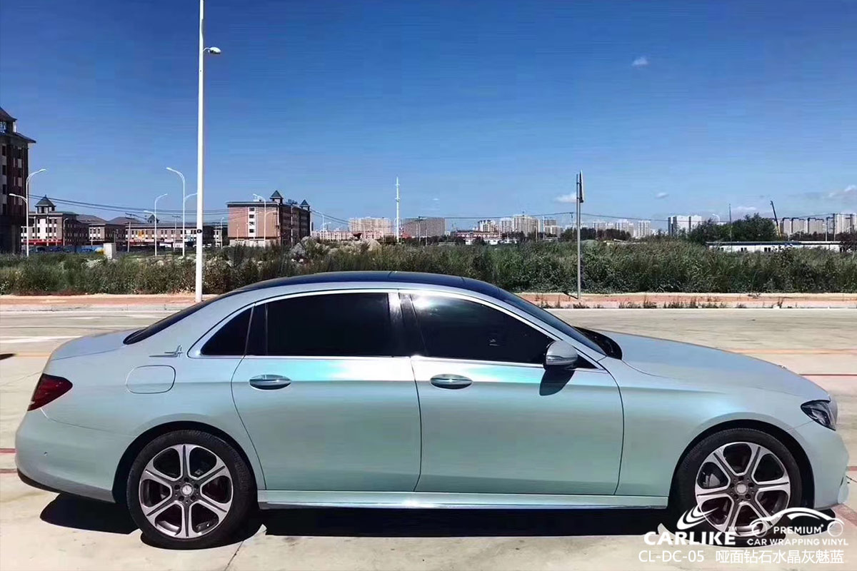 广州卡莱克全车改色哑面钻石水晶灰魅蓝汽车贴膜效果图