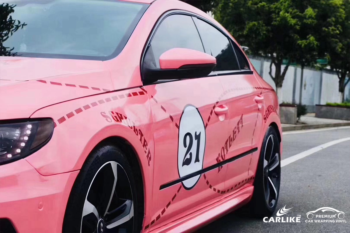 CARLIKE卡莱克™CL-MC大众喷绘涂鸦公主粉猪汽车改色