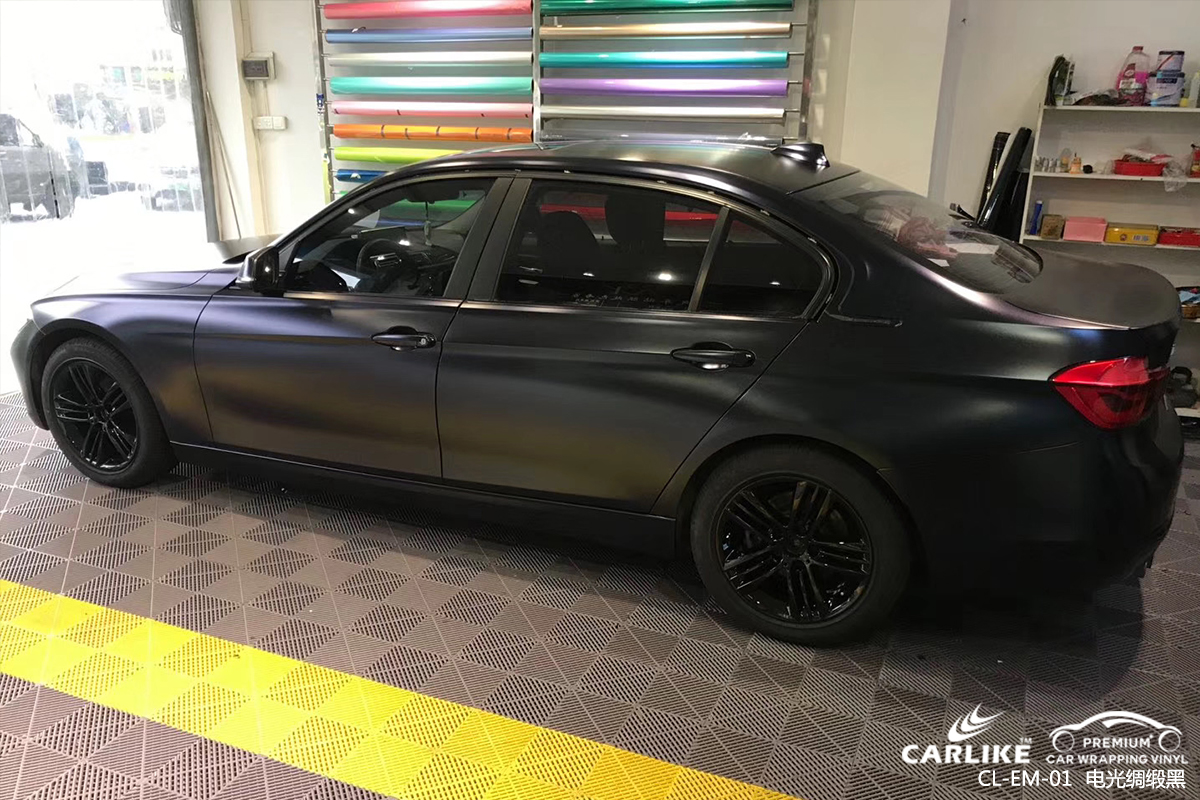 CARLIKE卡莱克™CL-EM-01宝马电光绸缎黑车身贴膜