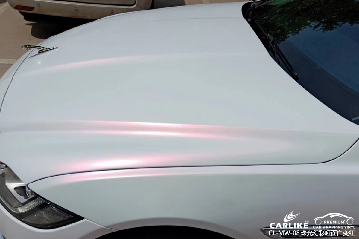 丽水捷豹XF车身贴膜珠光幻彩哑面白变红汽车改色效果图