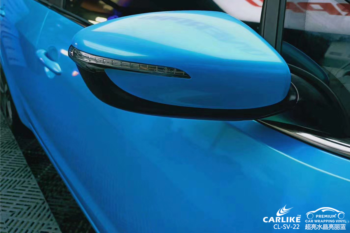 资阳起亚K3车身改色超亮水晶亮丽蓝汽车贴膜效果图