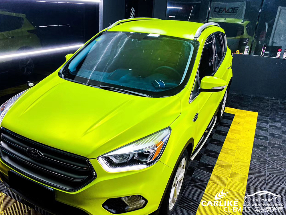承德福特全车改色电光荧光黄汽车贴膜贴车效果图