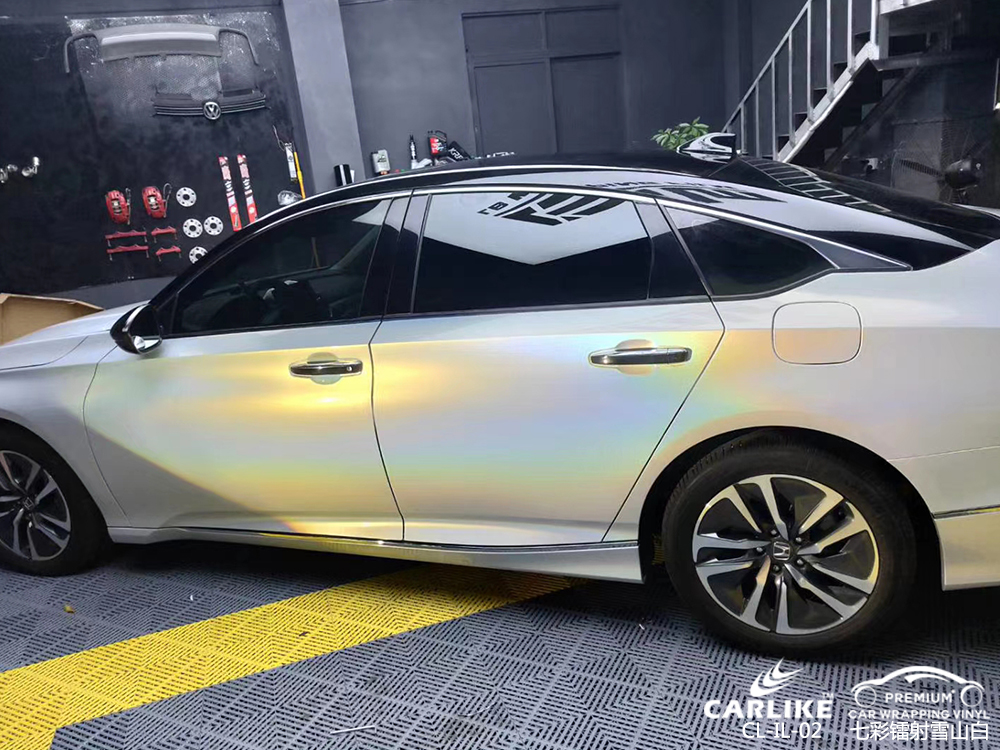 CARLIKE卡莱克™CL-IL-02本田七彩镭射雪山白汽车改色