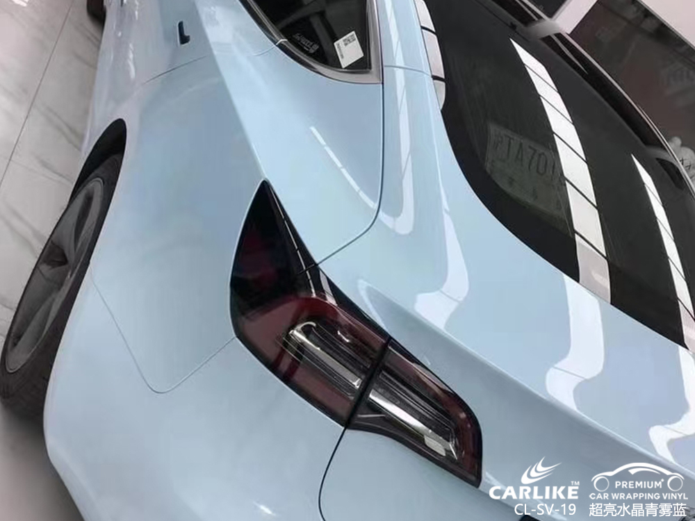 CARLIKE卡莱克™CL-SV-19特斯拉超亮金属青雾蓝整车改色