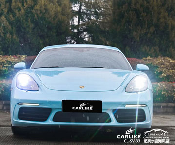 CARLIKE卡莱克™CL-SV-33保时捷超亮水晶海风蓝全车施工效果图