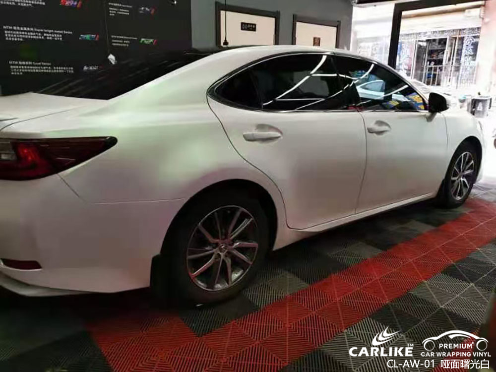 CARLIKE卡莱克™CL-AW-01雷克萨斯哑面曙光白全车贴膜效果图