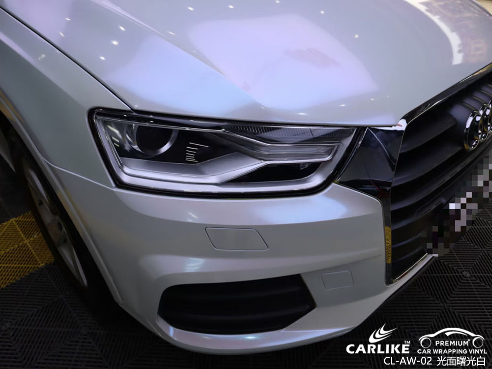 CARLIKE卡莱克™CL-AW-02奥迪光面曙光白车身改色效果图