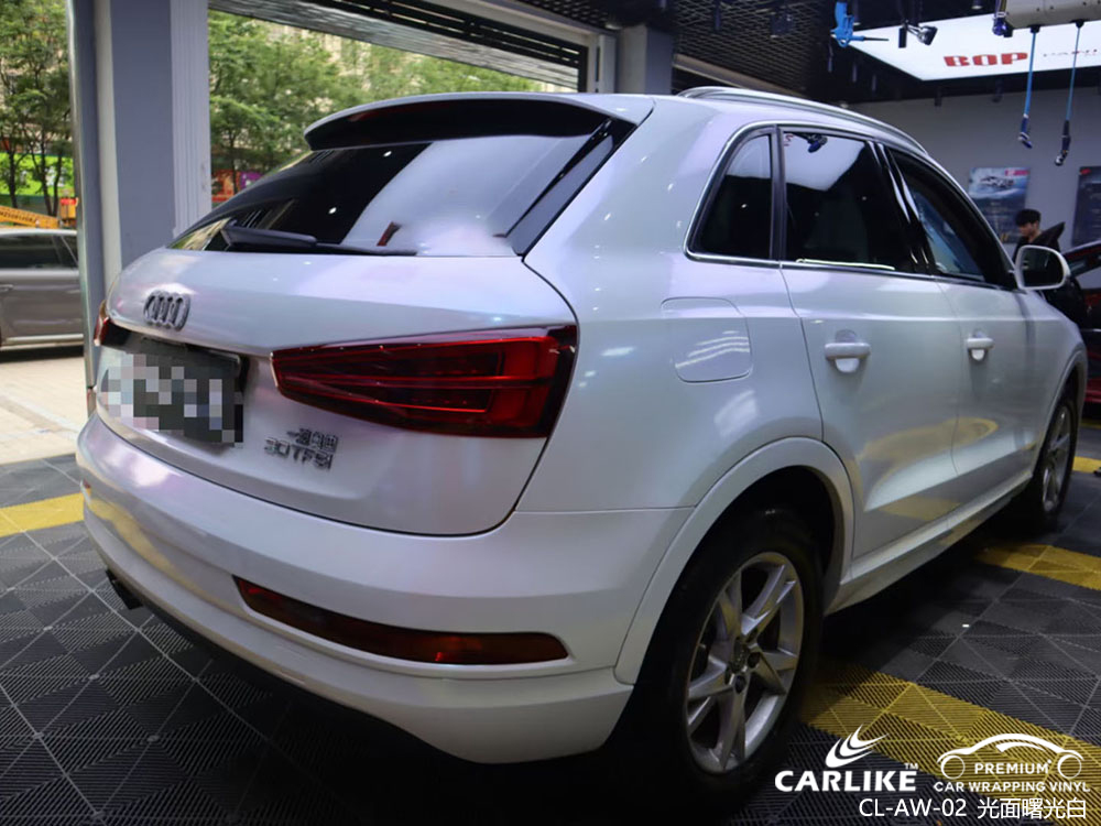 CARLIKE卡莱克™CL-AW-02奥迪光面曙光白车身改色效果图