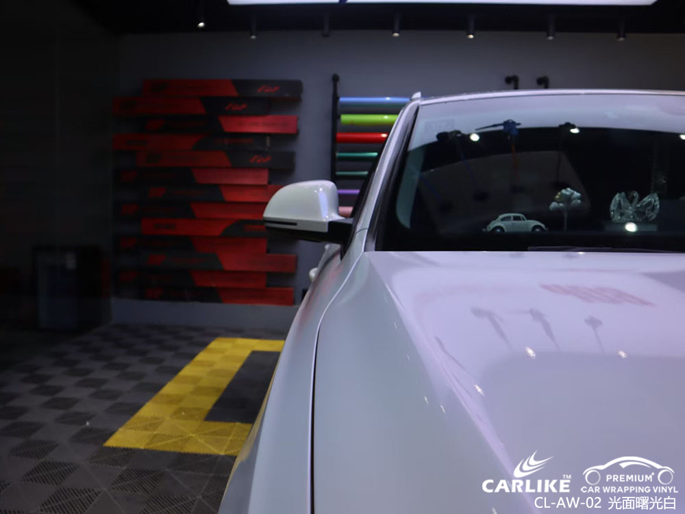 CARLIKE卡莱克™CL-AW-02奥迪光面曙光白车身改色效果图