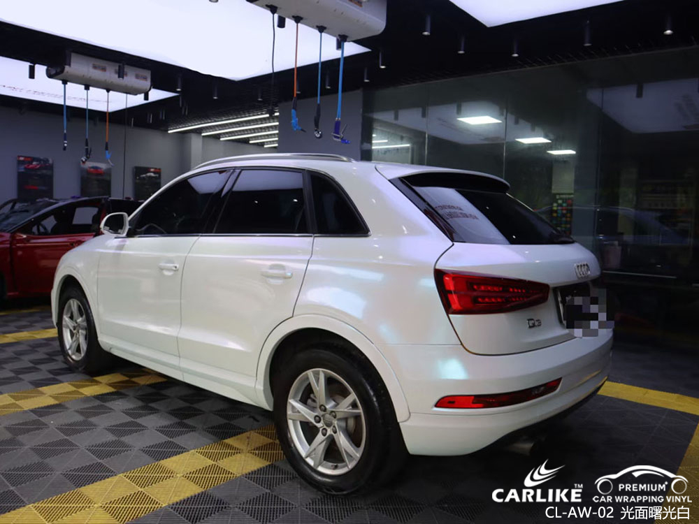 CARLIKE卡莱克™CL-AW-02奥迪光面曙光白车身改色效果图