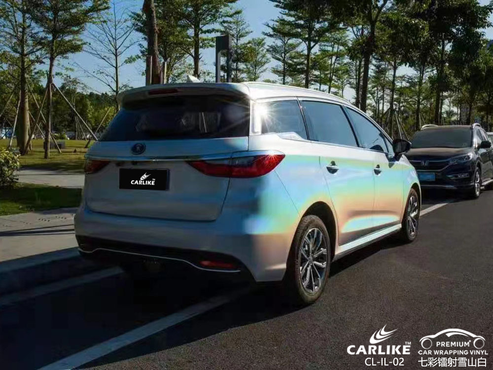 CARLIKE卡莱克™CL-IL-02比亚迪七彩镭射白全车贴膜效果图