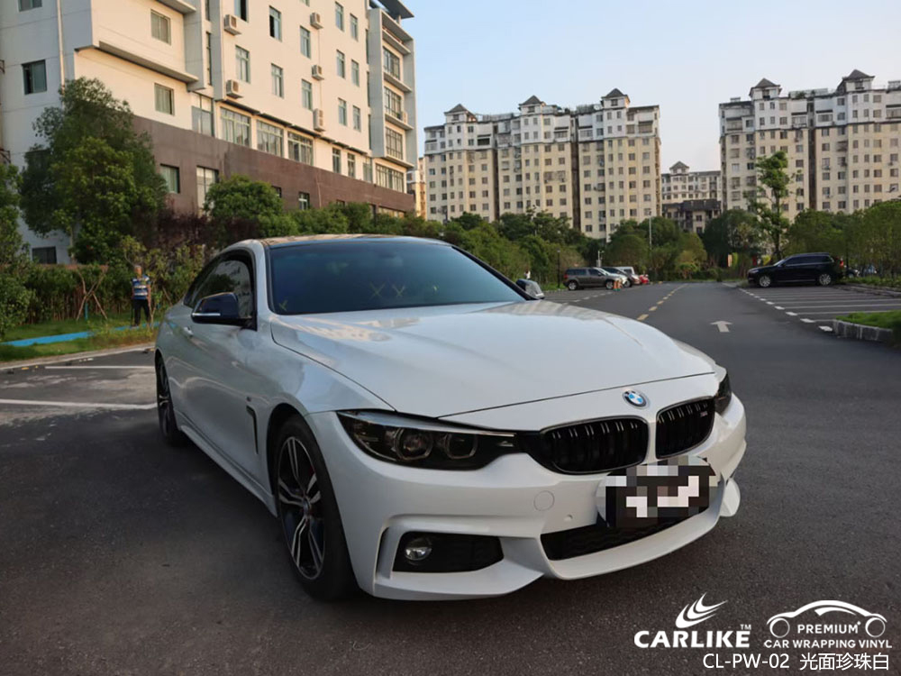 CARLIKE卡莱克™CL-PW-02宝马光面珍珠白车身改色效果图