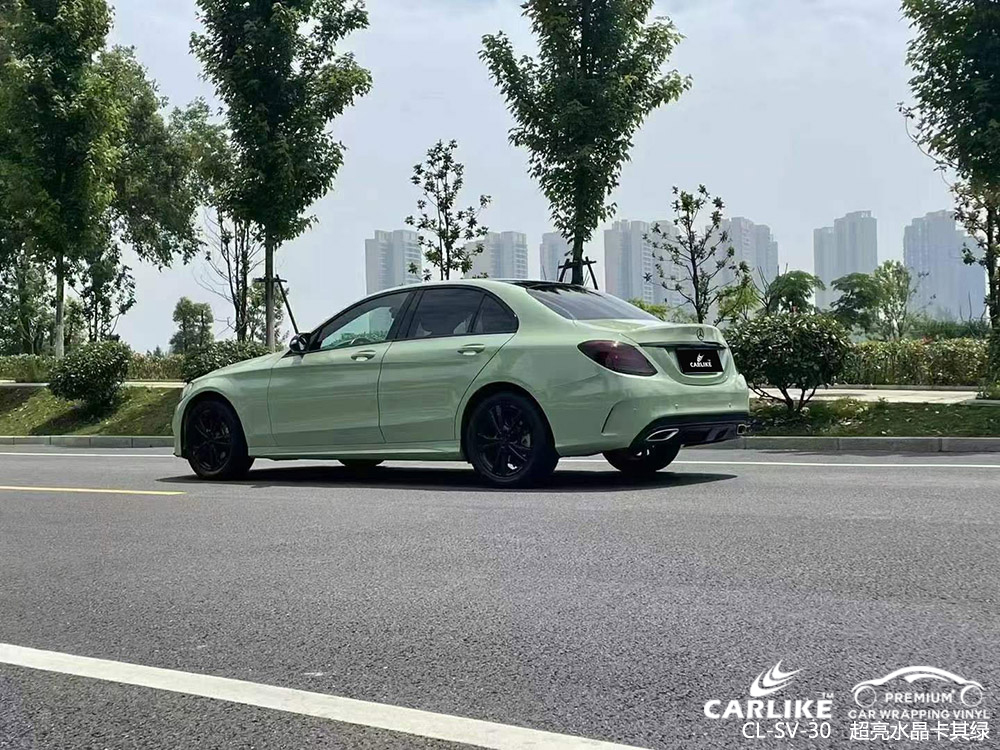 CARLIKE卡莱克™CL-SV-30奔驰超亮水晶卡其绿车身改色案例