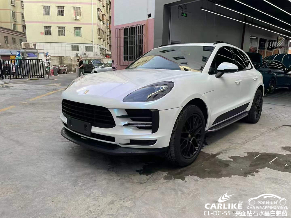 CARLIKE卡莱克™CL-DC-55保时捷亮面钻石水晶白魅蓝全车贴膜