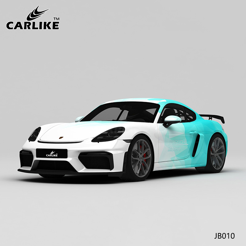 CARLIKE卡莱克™CL-JB-010保时捷白蓝几何渐变全车贴膜
