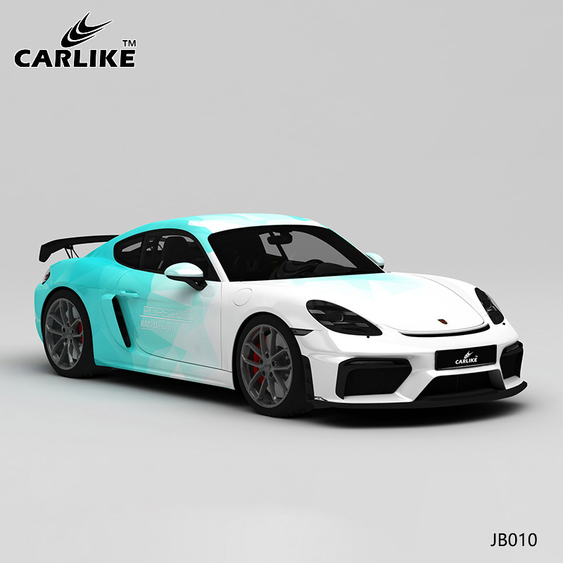 CARLIKE卡莱克™CL-JB-010保时捷白蓝几何渐变全车贴膜