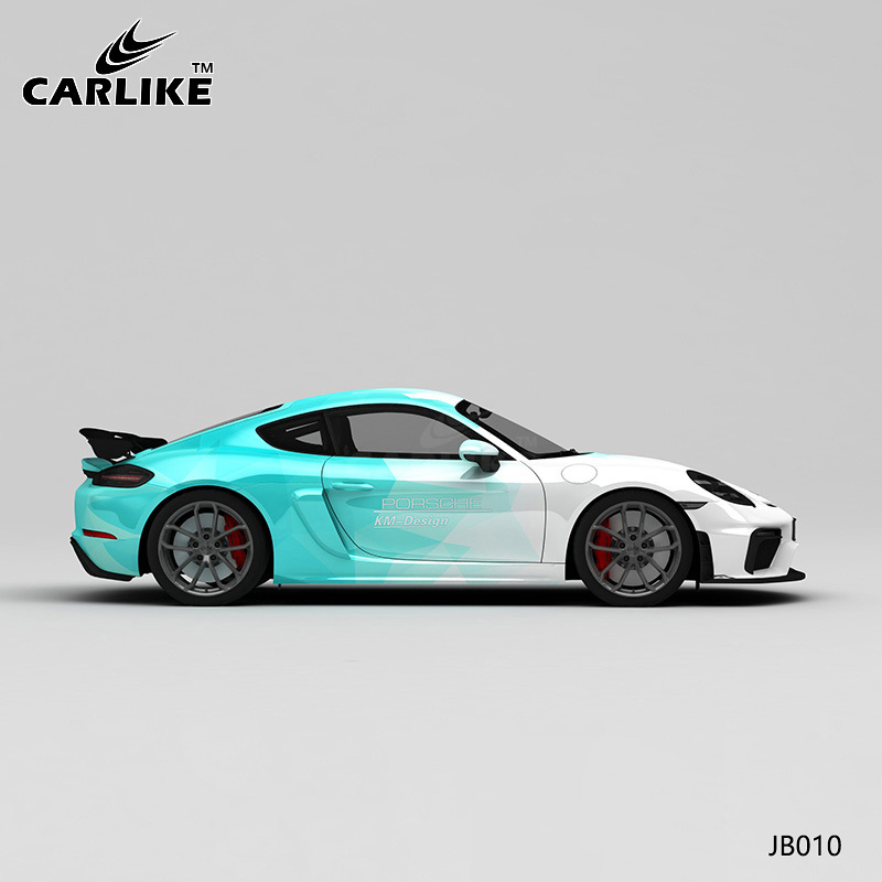 CARLIKE卡莱克™CL-JB-010保时捷白蓝几何渐变全车贴膜
