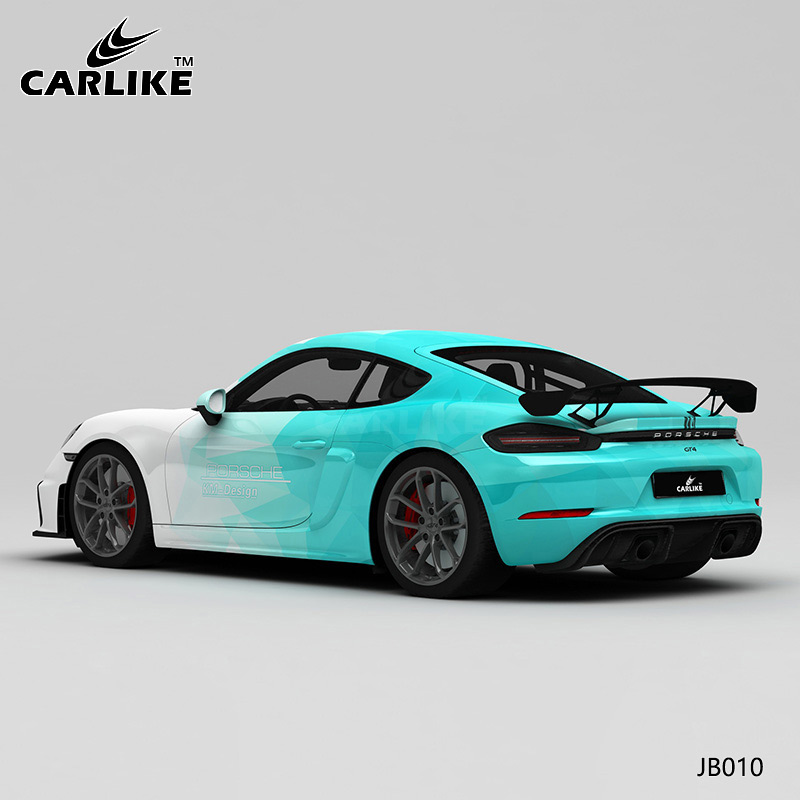 CARLIKE卡莱克™CL-JB-010保时捷白蓝几何渐变全车贴膜