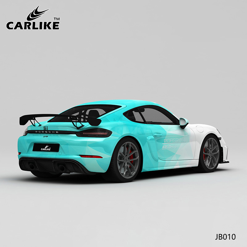 CARLIKE卡莱克™CL-JB-010保时捷白蓝几何渐变全车贴膜