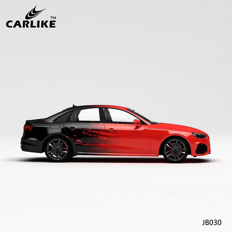 CARLIKE卡莱克™CL-JB-030奥迪红黑泼墨渐变全车改色