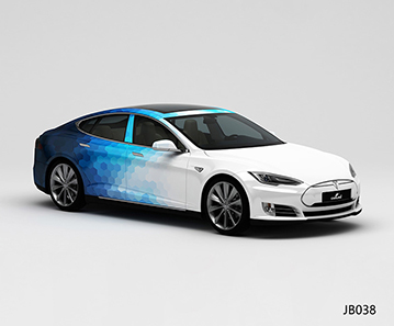 CARLIKE卡莱克™CL-JB-038特斯拉六边形白蓝渐变车身改色