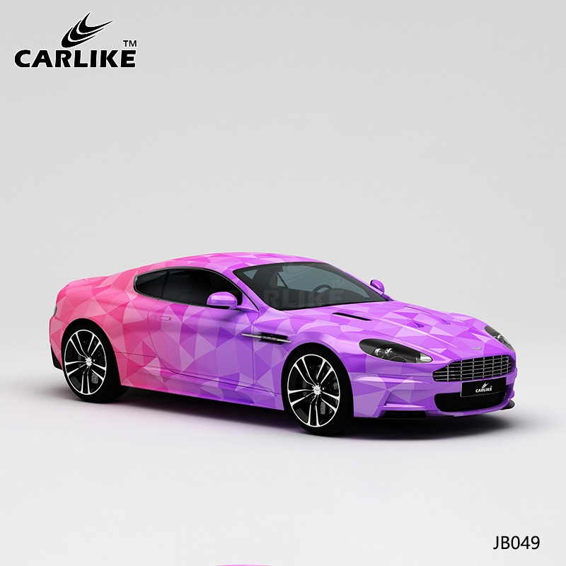 CARLIKE卡莱克™CL-JB-049阿斯顿马丁DBS紫粉三角底纹渐变整车改色