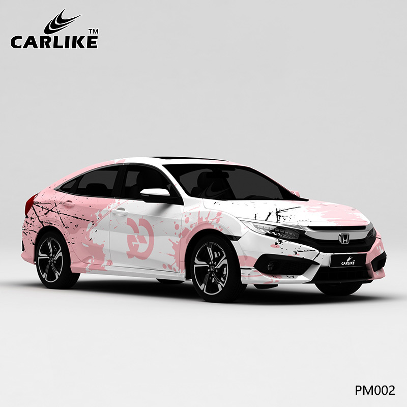 CARLIKE卡莱克™CL-PM-002本田白粉泼墨车身喷绘贴纸