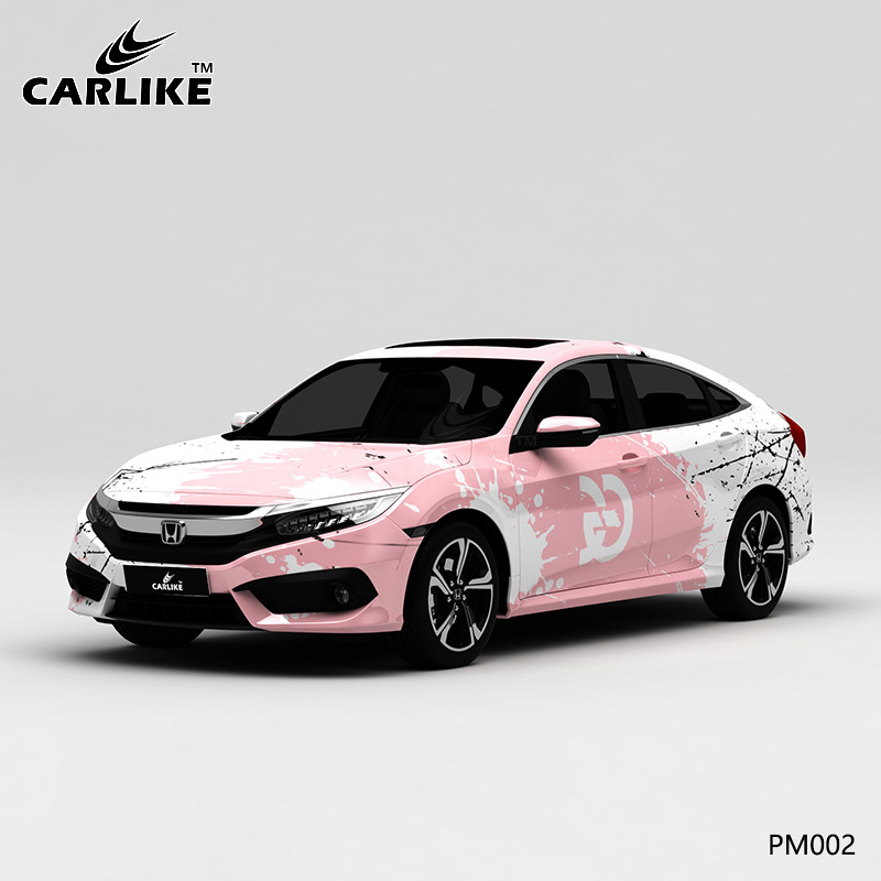 CARLIKE卡莱克™CL-PM-002本田白粉泼墨车身喷绘贴纸