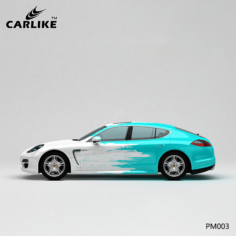 CARLIKE卡莱克™CL-PM-003保时捷白蓝泼墨车身改色